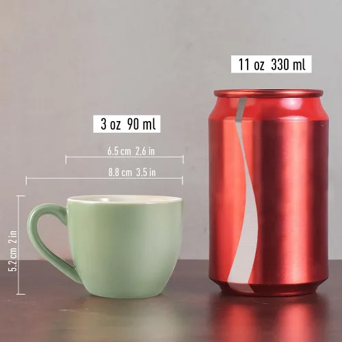 Miniatura 9 de homEdge Mini taza de café de porcelana, 3 onzas / 90 ml, pequeñas tazas de café demitasse para expreso, té - Juego de 6, multicolor