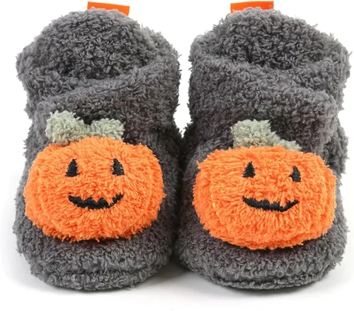 Timatego Botines para recién nacidos, para bebés, niños y niñas, antideslizantes, suela suave, cálidos, para invierno, para casa, zapatos de cuna de
