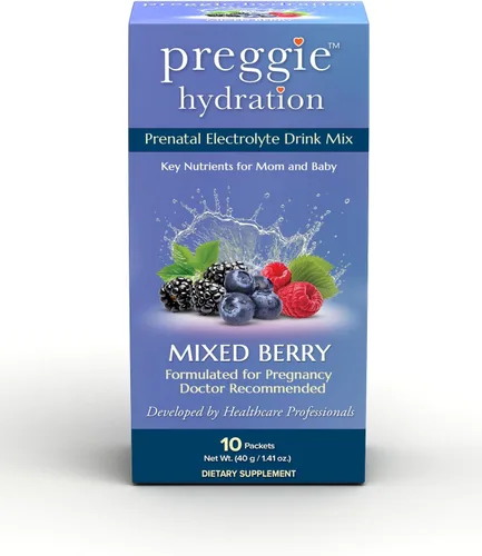 Three Lollies Paquetes de hidratación Preggie - Hidratación natural y apoyo para la salud digestiva para mujeres durante el embarazo - Alivia las