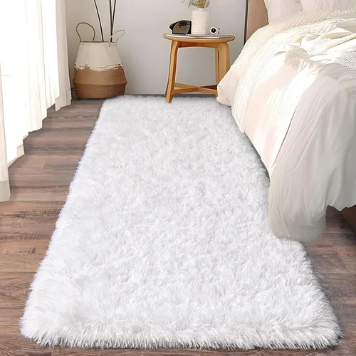 Miniatura 87 de Alfombras suaves para pasillos de dormitorio, nuevas, con parte inferior antideslizante mejorada, de 2 x 3, alfombra esponjosa y peluda verde