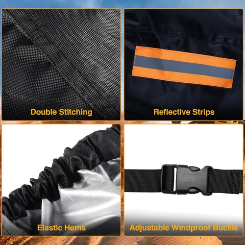 Miniatura 7 de EVRBUL Cubierta impermeable 420D para ATV pequeño, almacenamiento al aire libre, protección UV, cubierta para ATV 61.42"x41.34"x29.53" compatible