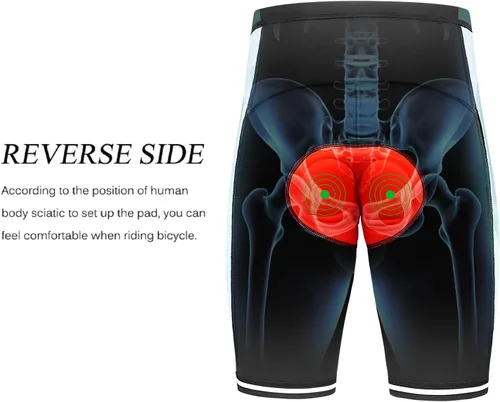 Miniatura 32 de Lixada Camiseta de ciclismo para hombre de manga corta con pantalones cortos acolchados de secado rápido para verano, ropa corta para bicicleta