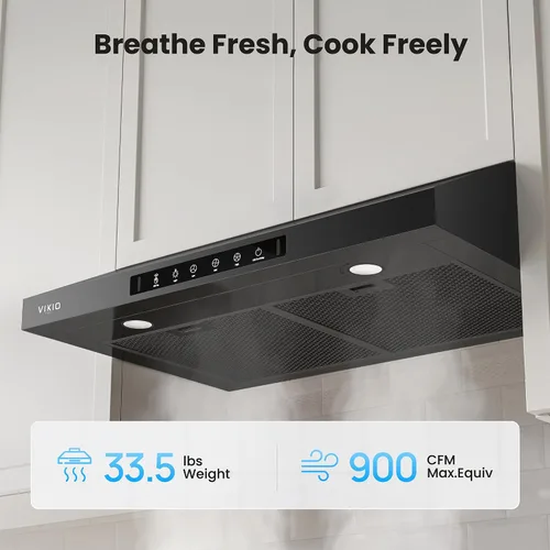 Miniatura 2 de VIKIO HOME Campana extractora para debajo del gabinete de 30 pulgadas, 900CFM, campana extractora de acero inoxidable para cocina, control