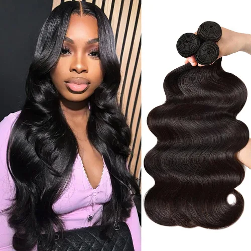 Miniatura 10 de 3 manojos de cabello humano 10A, 20, 22, 24 pulgadas de onda corporal, 100% cabello brasileño virgen sin procesar, doble trama, ofertas de manojos