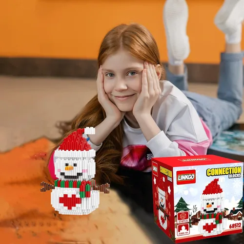 Miniatura 4 de Bloques de construcción de Navidad compatibles con Lego, muñeco de nieve de Navidad, micro bloques apilables, juguetes nuevos, caja de regalo