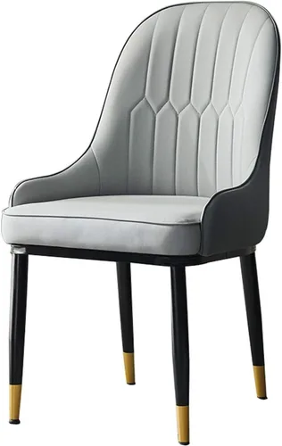 Dining Chairs Modern Dining Room s Modern Simple Hotel PU Leather Dining s Soft Wrought Back Chair Desk Chair for Bedroom -Gris(Gris)