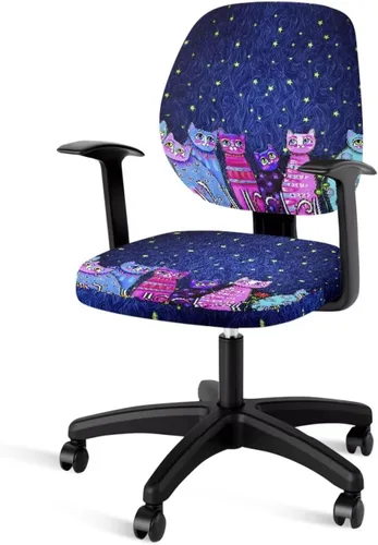 Miniatura 8 de Talayituse - Funda para silla de oficina o computadora con estampado de estrellas de playa, funda de asiento dividida elástica, extraíble y lavable