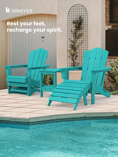 Miniatura 5 de KINGYES Otomana Adirondack plegable para silla Adirondack, Aruba