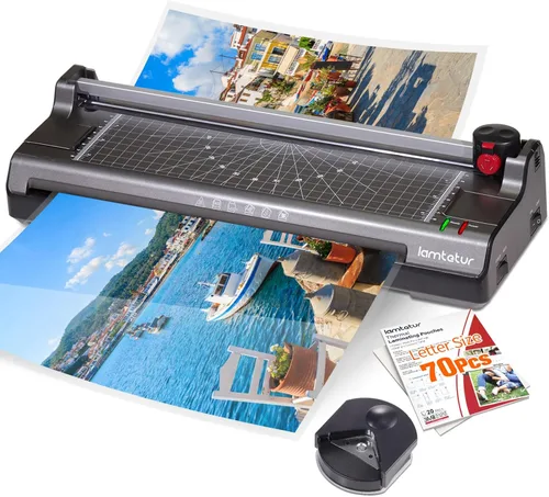 Máquina laminadora térmica 7 en 1 de 11x17 con 70 hojas laminadoras tamaño carta para uso en oficina, hogar, escuela y profesores, laminación de 13