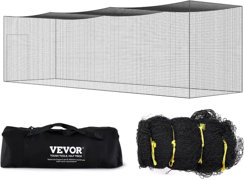 Miniatura 47 de VEVOR Jaula de bateo de béisbol, red profesional de entrenamiento de bateo de béisbol de sóftbol, resistente, resistente, cerrada, de polietileno
