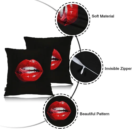 Miniatura 7 de Swono Juego de 2 fundas de almohada de 18 x 18 pulgadas, diseño floral abstracto, fundas de almohada decorativas para interiores y exteriores, sofá