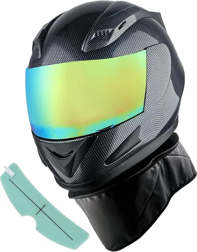 1Storm - Casco de cabeza completa para motocicleta, diseño de calavera mecánica HJDJ11