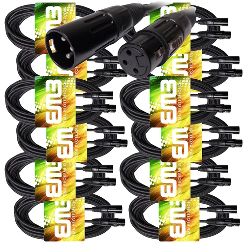 Miniatura 12 de EMB Audio - Cable de altavoz blindado profesional XLR macho a hembra para uso con DJ, hogar, micrófono, instrumento y altavoz