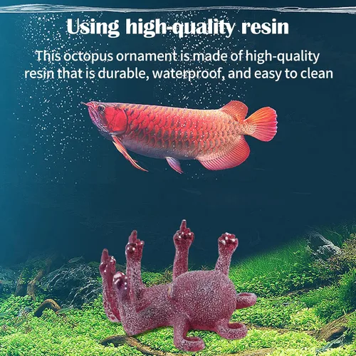 Miniatura 4 de Decoración de pulpo para acuario, vida marina artificial morada, dedos brillantes que mejoran el atractivo visual, adecuado para varias peceras