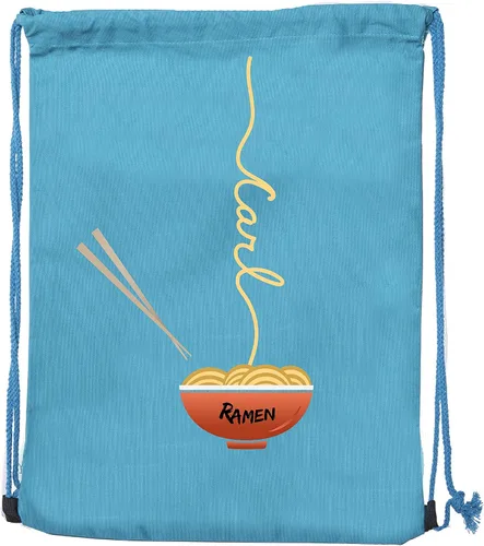 Miniatura 2 de Mato & Hash Ramen fideos mochila personalizada con cordón bolsa de algodón lona Cinch mochilas