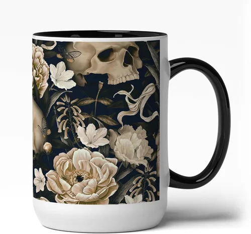 Miniatura 8 de GotPrint Tazas de calabaza con temática de calavera oscura de Halloween, taza de café de cerámica, regalos de Halloween para mujeres, hombres