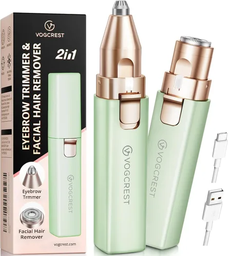 Miniatura 11 de Removedor de vello facial recargable para mujeres: removedor eléctrico de cejas y vello facial 2 en 1 - Adecuado para recortar cejas, mentones