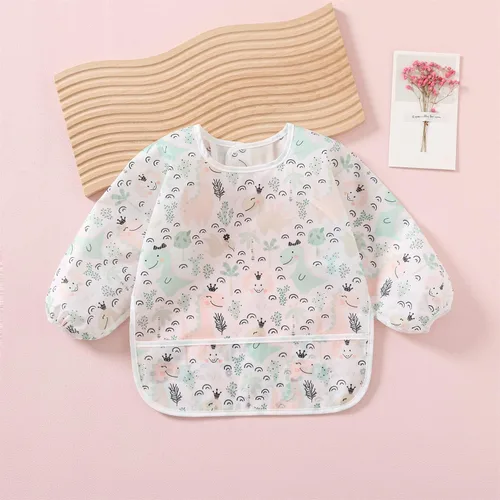Miniatura 4 de Paquete de 3 baberos impermeables de manga larga para bebé, cobertura completa, delantal con bolsillo, de 6 a 30 meses
