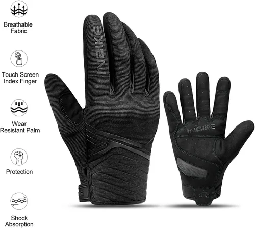 Miniatura 9 de INBIKE Guantes MTB para ciclismo de montaña Sirven para pantalla táctil con acolchado de etilvinilacetato grueso y protección de nudillos de caucho