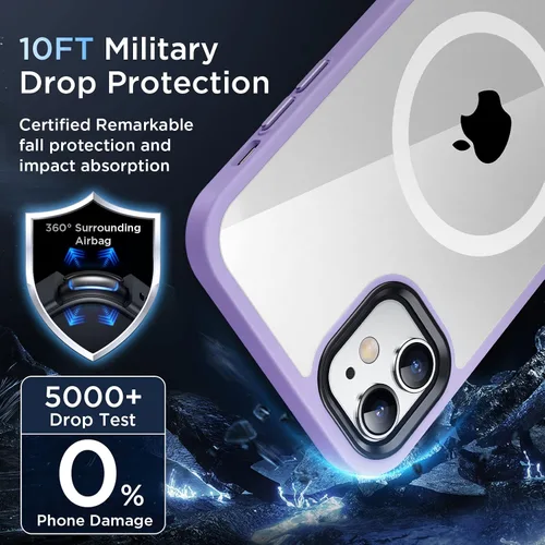 Miniatura 3 de Funda magnética fuerte para iPhone 11, compatible con MagSafe, protección militar contra caídas, agradable al tacto, a prueba de golpes, funda