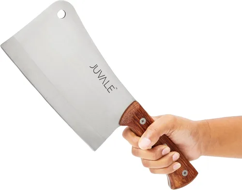 Miniatura 6 de cuchillo de carnicero/picador muy resistente de acero inoxidable - mango de madera sólida - calidad profesional - uso en el hogar y restaurante - 8