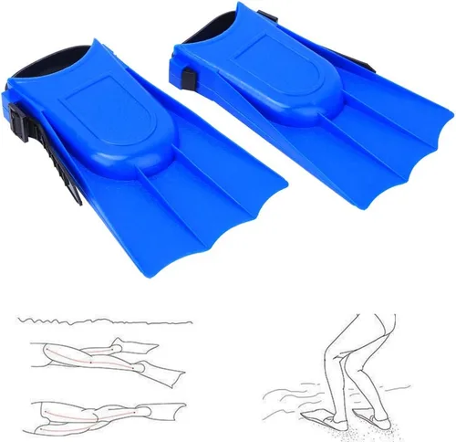 Miniatura 3 de Keenso Aletas de natación para niños, 1 par de aletas cortas de buceo para niños, aletas de entrenamiento de natación de PVC, aletas ligeras de buceo