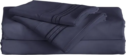Miniatura 9 de Furinno Angeland Vienne - Juego de sábanas y fundas de almohada de microfibra, 4 unidades, tamaño King, color gris 2-Gris