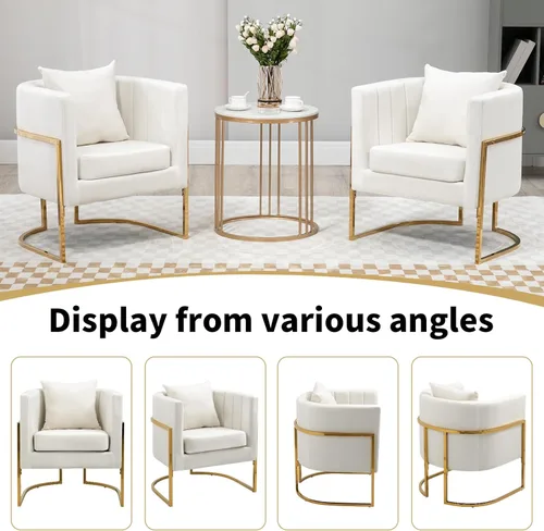 Miniatura 6 de Moderno sillón de terciopelo con almohada lumbar, silla tapizada de mediados de siglo para sala de estar, dormitorio, sofá individual, silla