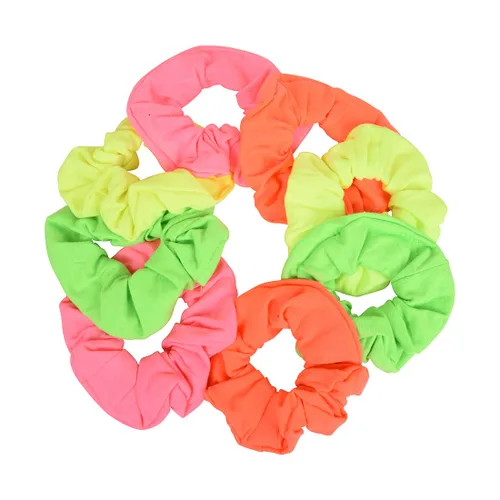 Miniatura 7 de Juego de 8 coleteros de color neón lisos, color rosa, amarillo, verde y negro