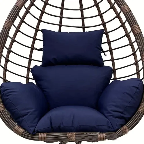 Miniatura 8 de Cojín para silla de huevo colgante para patio, cesta colgante, asiento lavable, color burdeos