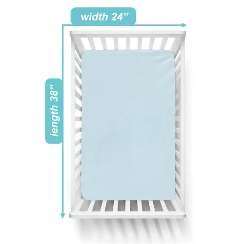 Miniatura 3 de American Baby Company Heavenly Soft - Sábana bajera ajustable de felpilla para cuna de 24 x 38 pulgadas, cálida y acogedora, color azul, para niños