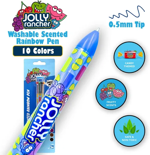 Miniatura 3 de Hershey Jolly Rancher - Bolígrafo perfumado de arcoíris, retráctil, multicolor, perfumado, 1 unidad, 10 aromas para niños de 3, 4, 5, 6, 7 años