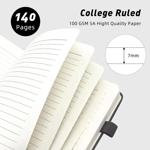 Miniatura 2 de LEAGIM Cuaderno rayado en espiral para mujeres y hombres, cuaderno de tapa dura con rayas universitarias para trabajo y toma de notas, diarios