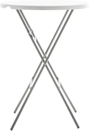 Miniatura 6 de BTExpert Mesa plegable de plástico de granito blanco redonda de 32 pulgadas de altura de barra de 43 pulgadas, mesa comercial portátil
