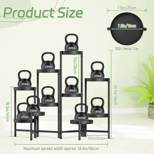Miniatura 2 de iDavosic.ly Soporte para plantas para interiores y exteriores, estante esquinero de metal de 5 niveles, estante alto plegable para orquídeas