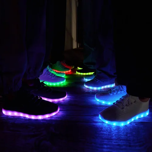 Miniatura 6 de Zapatos iluminados para mujeres y hombres, con carga USB, LED, para adultos, malla de Halloween, brillante, luminoso, entrenadores, bailando