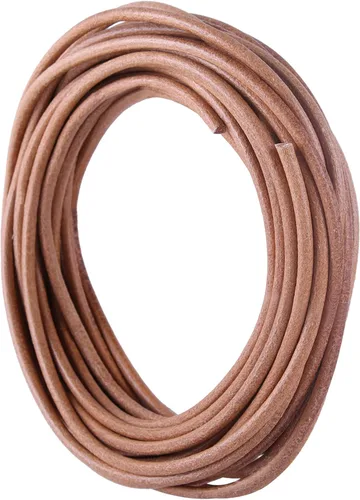 Miniatura 22 de KONMAY Cordón redondo de cuero real de 0.039 pulgadas, cordón de cuero negro de 25 yardas para hacer joyas, collares, pulseras y manualidades