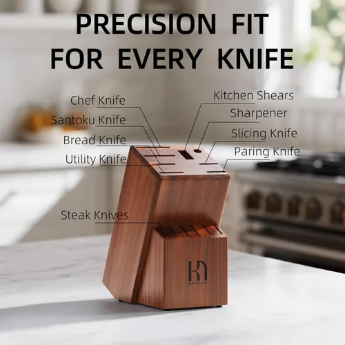 Miniatura 8 de KnifeSaga Juego de cuchillos de cocina de alta calidad, acero inoxidable japonés de alto carbono, 15 piezas, juego de bloques de cuchillos ultra