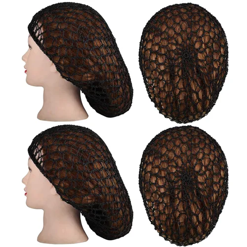 Miniatura 4 de Waydress 2 redes para el cabello para mujeres, trabajadoras de servicio de alimentos para dormir, gorra de pelo largo de malla de ganchillo