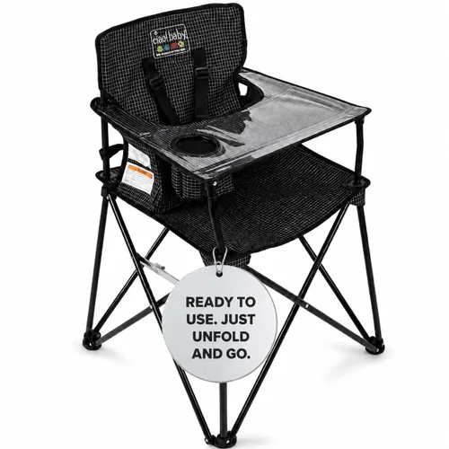Miniatura 10 de ciao! Baby Silla alta portátil para bebés y niños pequeños, silla alta de viaje plegable compacta con bolsa de transporte para campamento al aire