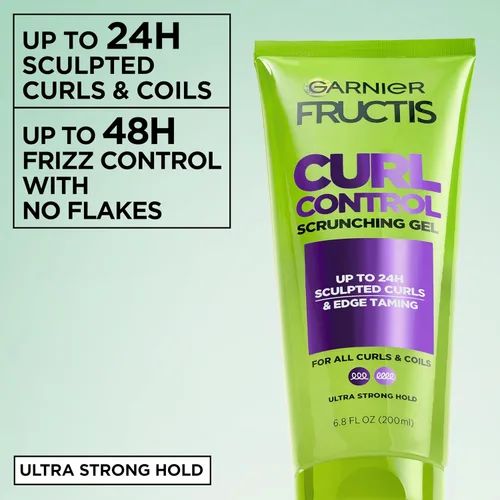 Miniatura 3 de Garnier Fructis Curl Control Scrunching Gel para el cabello, Curl Jelly para cabello rizado, ondulado y rizado con control de encrespamiento