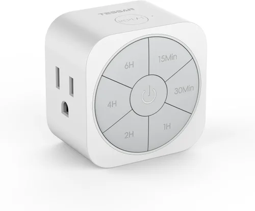 Paquete de 1 enchufe temporizador para interiores, temporizadores de cuenta regresiva para enchufes eléctricos de hasta 6H para luces, plancha,