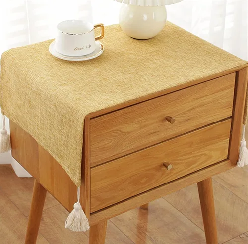 Miniatura 3 de Mantel de tela para mesita de noche, antideslizante, a prueba de polvo, gabinete de TV, refrigerador, lavadora, toalla cuadrada universal pequeña