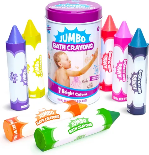 Tub Works Smooth - Crayones de baño gigantes | Crayones de baño no tóxicos y lavables para niños pequeños y niños | Fórmula única que se dibuja