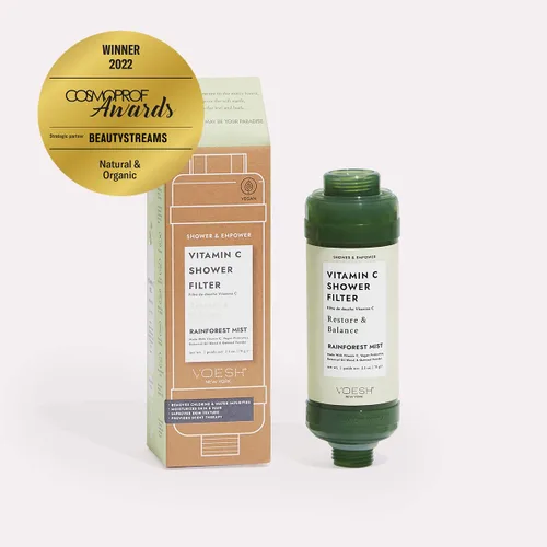 Miniatura 5 de VOESH Filtro de ducha con vitamina C, niebla de selva tropical, aromaterapia de ducha, purificador de agua, suavizante de agua, probióticos veganos