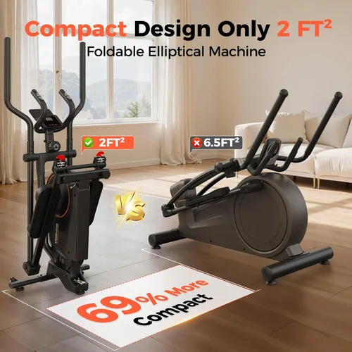 Miniatura 2 de YOSUDA Foldable Elliptical Exercise Machine for Home,15IN Stride Compact Folding Elliptical Training Machine Only 2 sq ft for Small Spaces