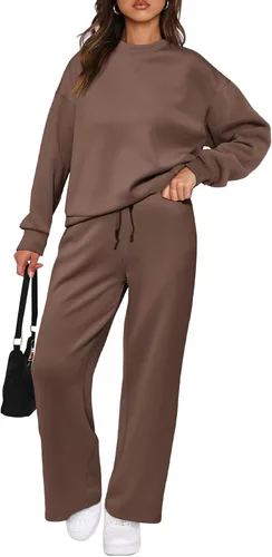 Miniatura 4 de PRETTYGARDEN Conjunto de 2 piezas para mujer, camiseta de manga larga y pantalones largos para otoño, conjunto de chándal