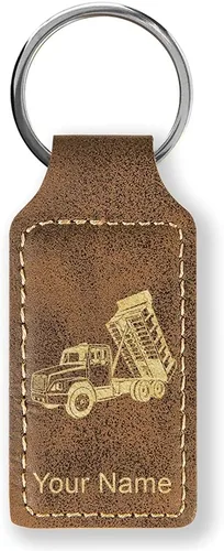 Miniatura 17 de LaserGram Llavero rectangular, camión volquete, grabado personalizado incluido