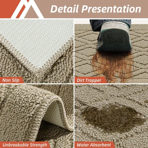 Miniatura 5 de COSY HOMEER Tapete de cocina antideslizantes, absorbentes para el piso, alfombra de cocina lavable, tapete de pie para fregadero, alfombra de Beige
