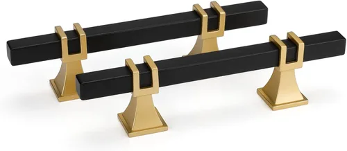 Miniatura 21 de Goldenwarm Paquete de 5 tiradores de gabinete negros de 3 pulgadas de aleación de zinc negro mate para gabinete, manijas de tocador, cajones